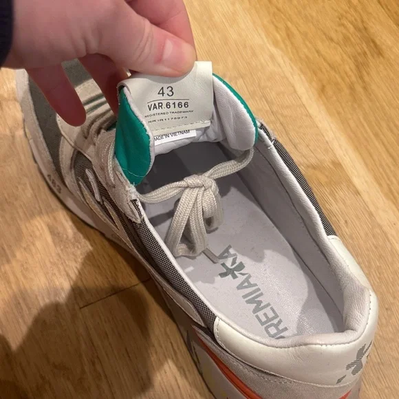 Premiata Gray and Cream Sneakers with Orange Detail 
BRAND NEW - Picture 5 of 5